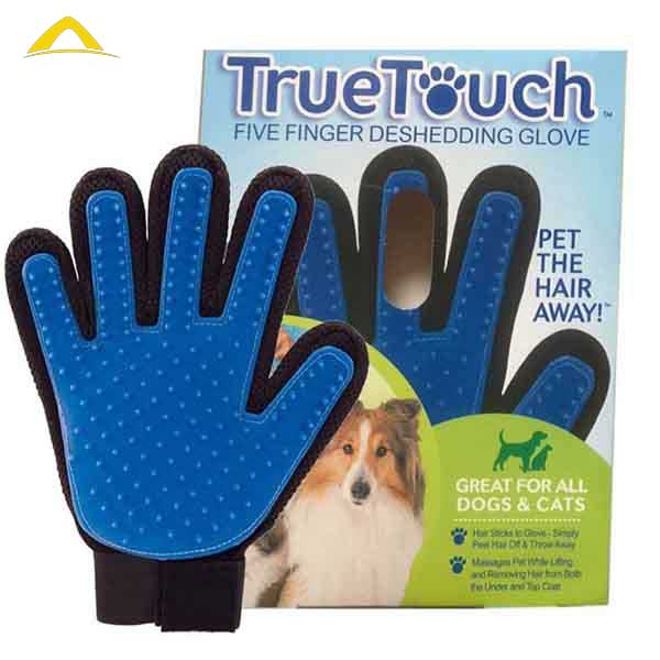 دستکش ماساژ و پرزگیر موی حیوانات – دستکش مو جمع کن سگ و گربه TrueTouch